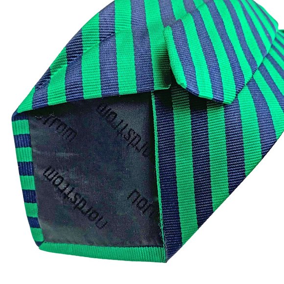 Robert Talbott for Nordstrom‎ Handsewn 100% Silk Green Navy Stripe Necktie - Picture 8 of 9